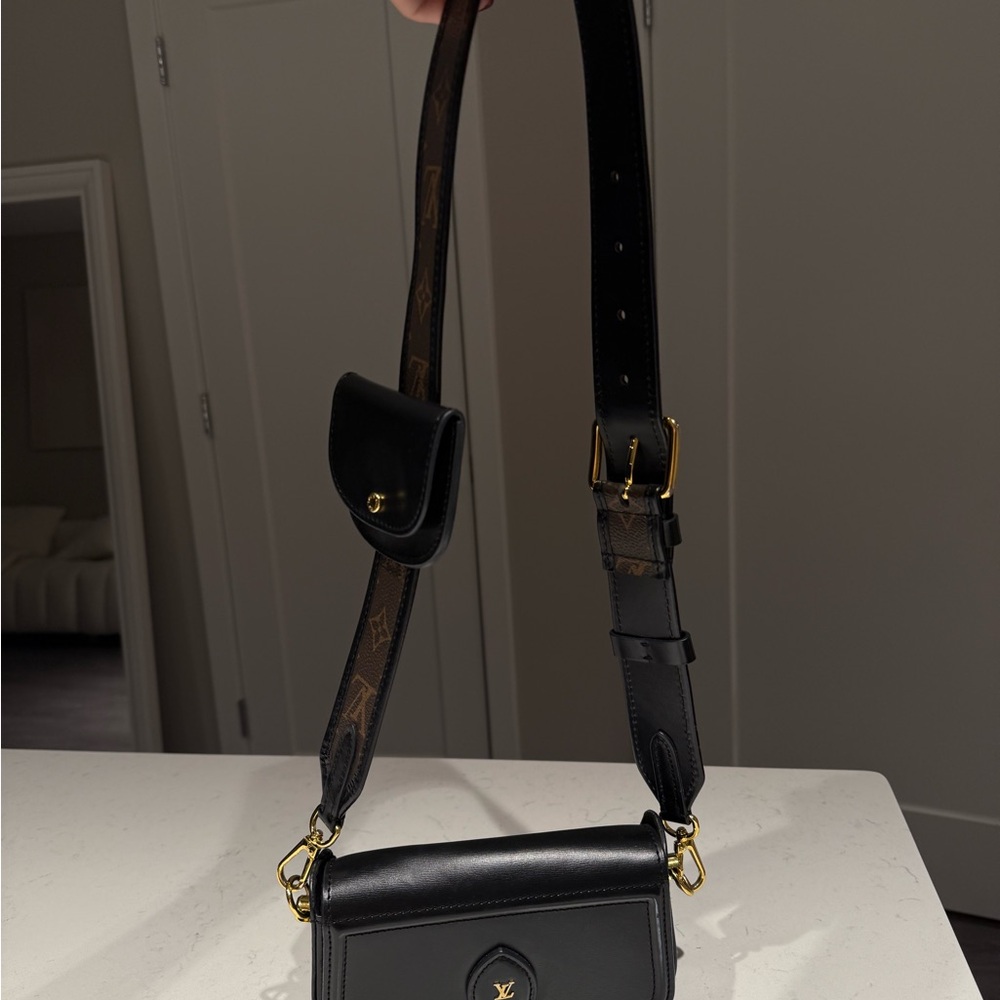 Louis Vuitton Black and Brown Crossbody Bag